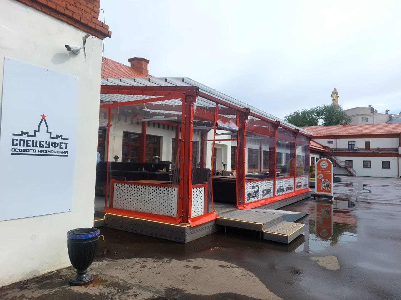 ПВХ шторы для летней террасы кафе в Кохме